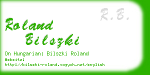 roland bilszki business card